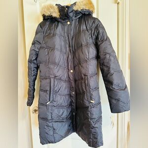 NWT M - Michael Kors Women's Faux-Fur-Trim Hooded Puffer Coat snow winter jacket